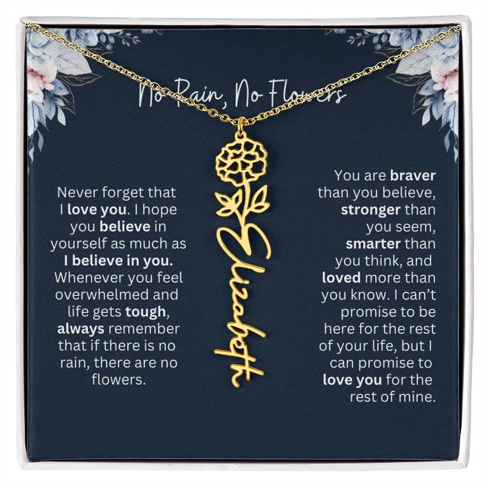 No Rain - No Flowers | Birth Necklace | Name Necklace | Special Gift from Dad to Daughter - Ever Trendy Essentials