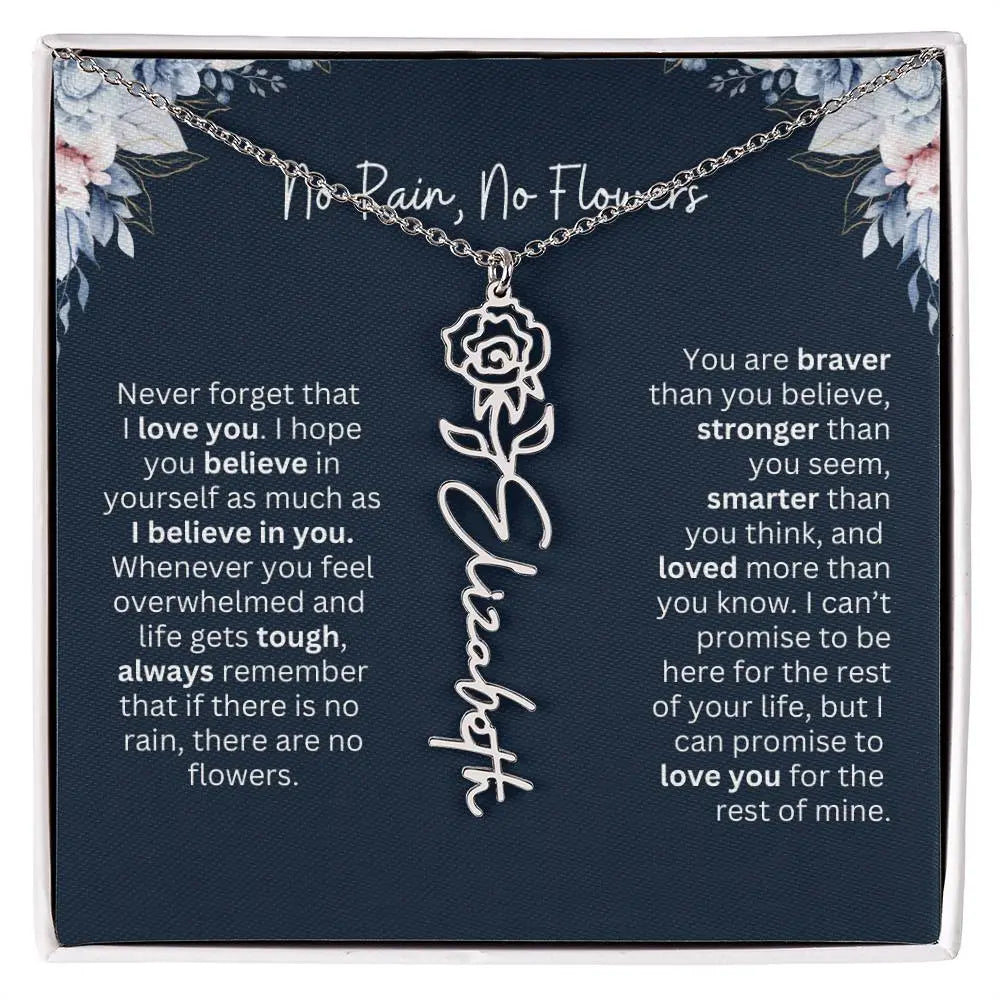 No Rain - No Flowers | Birth Necklace | Name Necklace | Special Gift from Dad to Daughter - Ever Trendy Essentials
