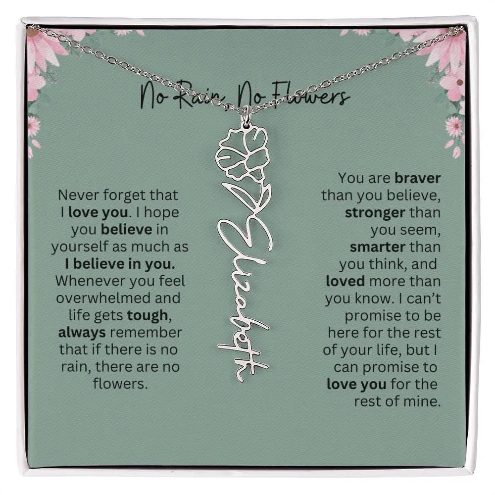 No Rain - No Flowers | Birth Necklace | Name Necklace | Unique Jewelry for Mom, Bonus Daughter, and Soulmate - Ever Trendy Essentials