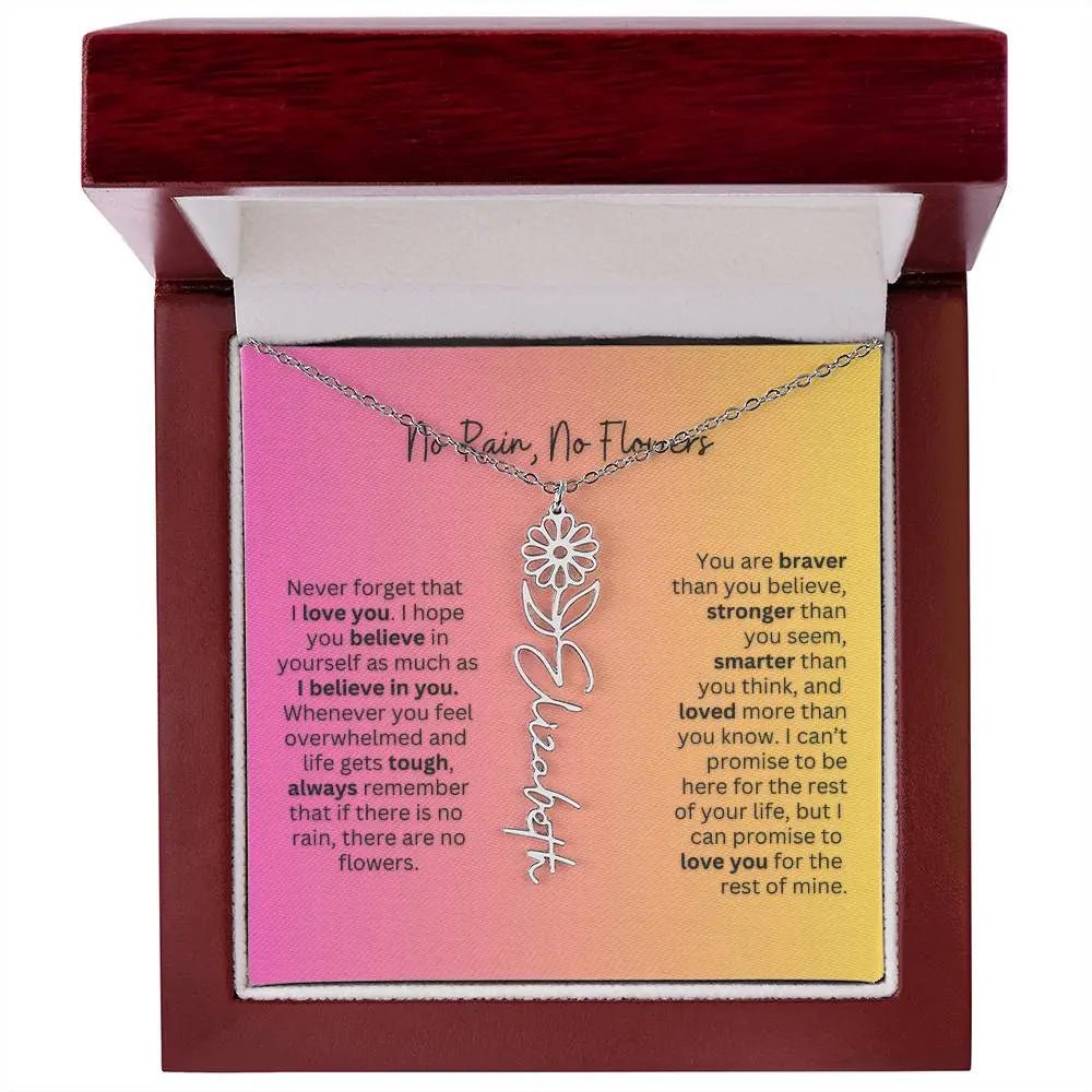 No Rain - No Flowers | Birth Necklace | Name Necklace | Unique Jewelry for Wife, Soulmate - Ever Trendy Essentials