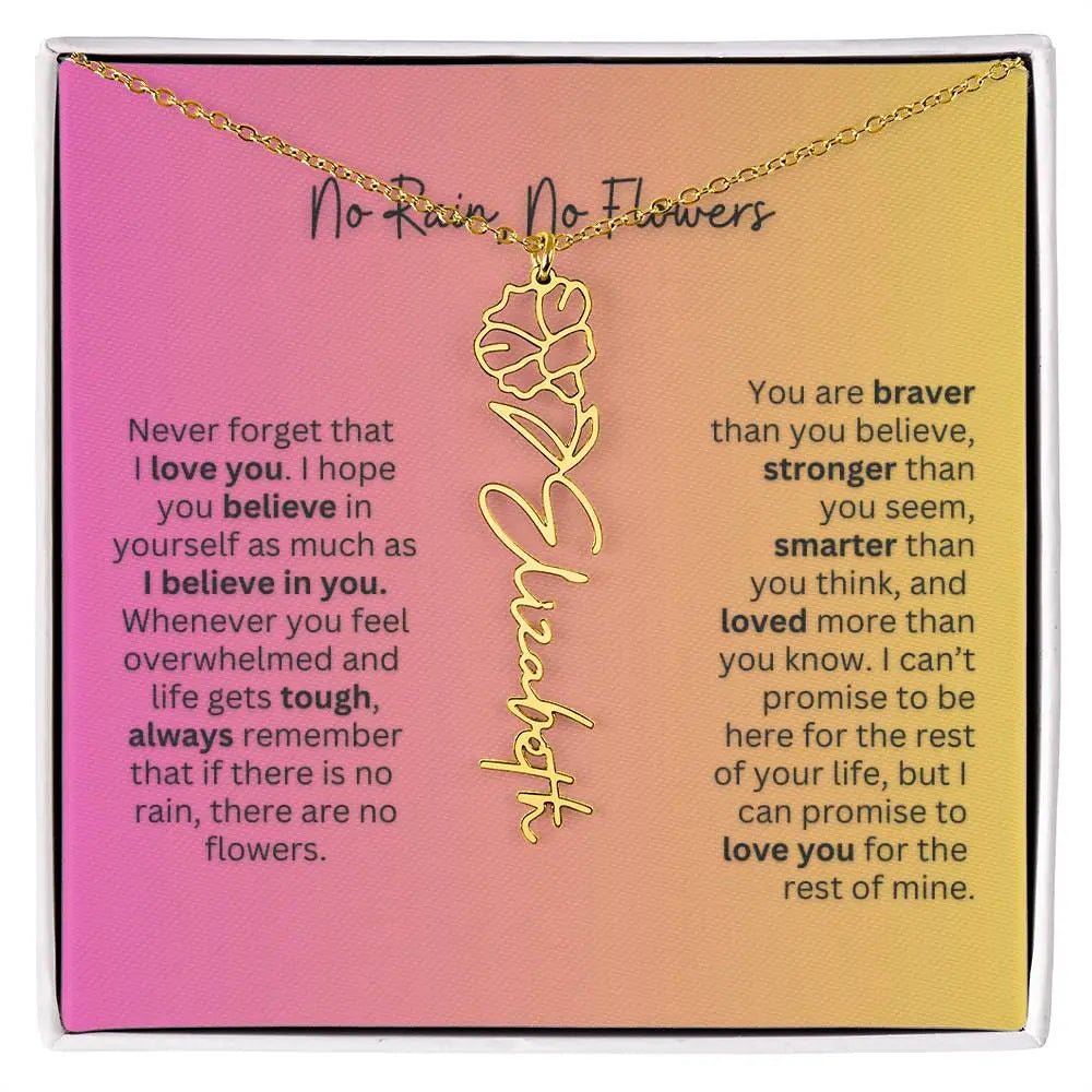 No Rain - No Flowers | Birth Necklace | Name Necklace | Unique Jewelry for Wife, Soulmate - Ever Trendy Essentials