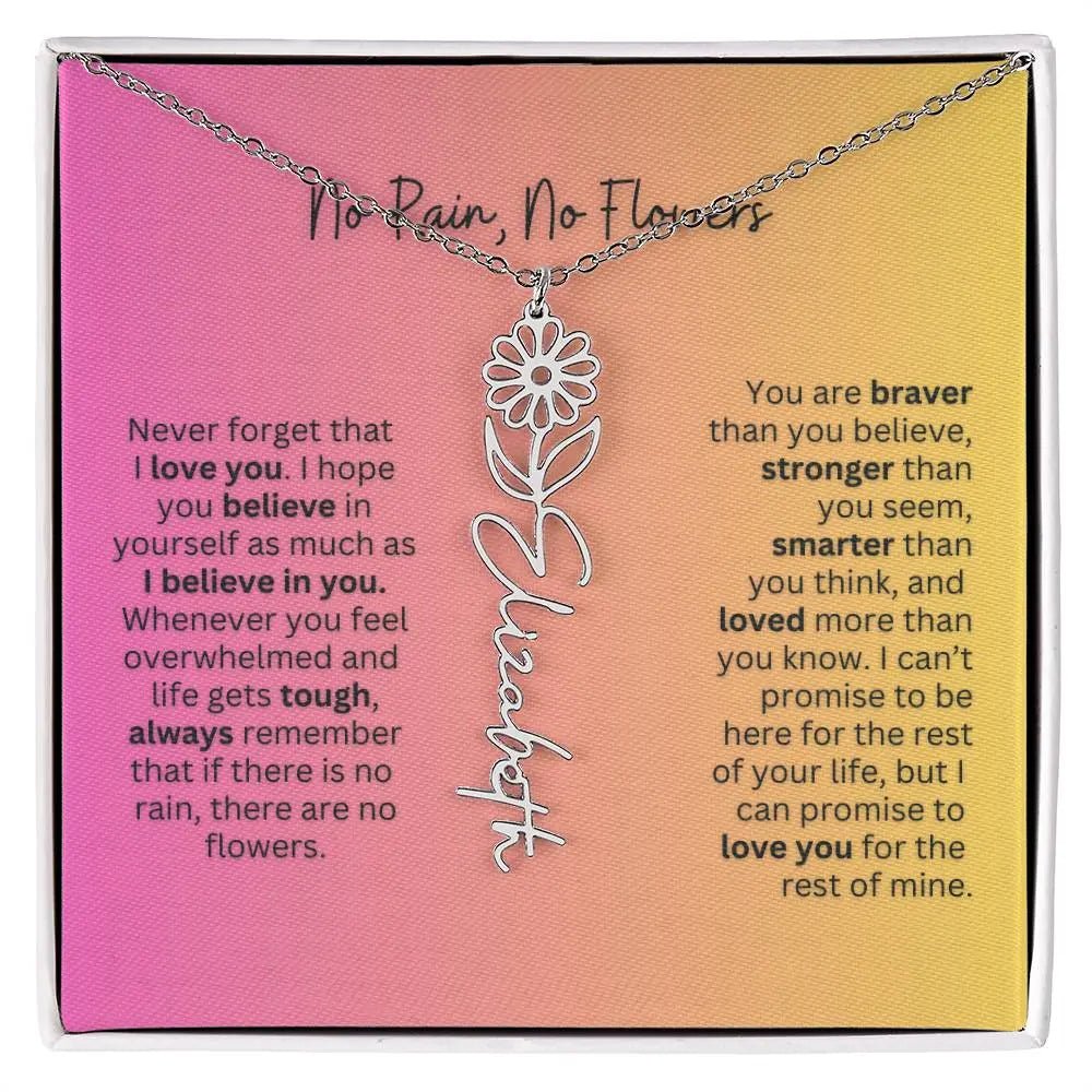 No Rain - No Flowers | Birth Necklace | Name Necklace | Unique Jewelry for Wife, Soulmate - Ever Trendy Essentials
