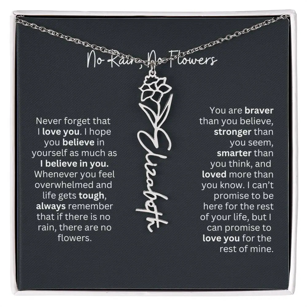 No Rain - No Flowers I Birth Necklace I Name Necklace - Ever Trendy Essentials