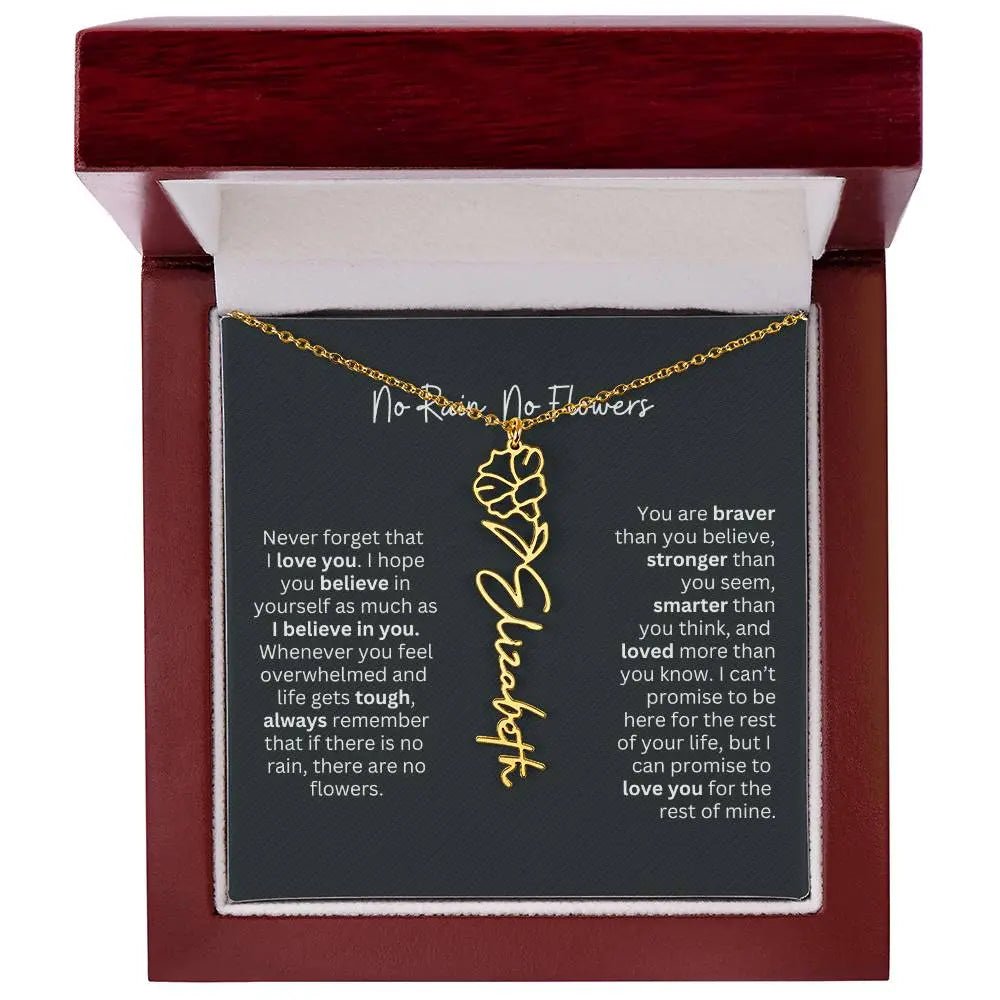 No Rain - No Flowers I Birth Necklace I Name Necklace - Ever Trendy Essentials