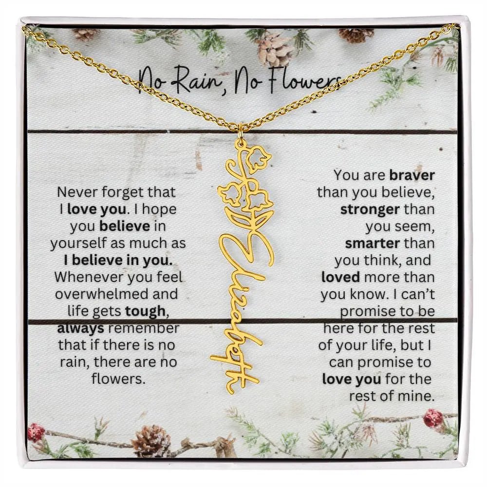 No Rain No Flowers Necklace for Daughter - Christmas Special Women Birth Flower Jewelry Gift 2025 - Ever Trendy Essentials