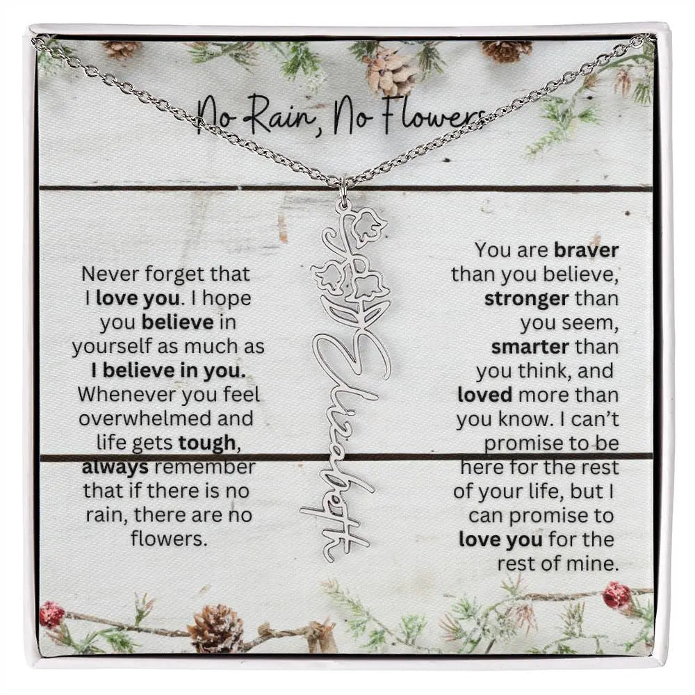No Rain No Flowers Necklace for Daughter - Christmas Special Women Birth Flower Jewelry Gift 2025 - Ever Trendy Essentials