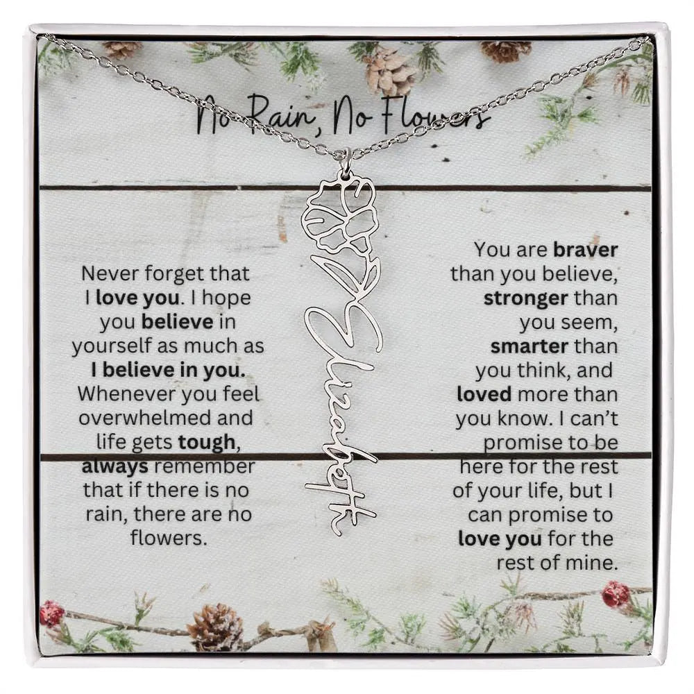 No Rain No Flowers Necklace for Daughter - Christmas Special Women Birth Flower Jewelry Gift 2025 - Ever Trendy Essentials