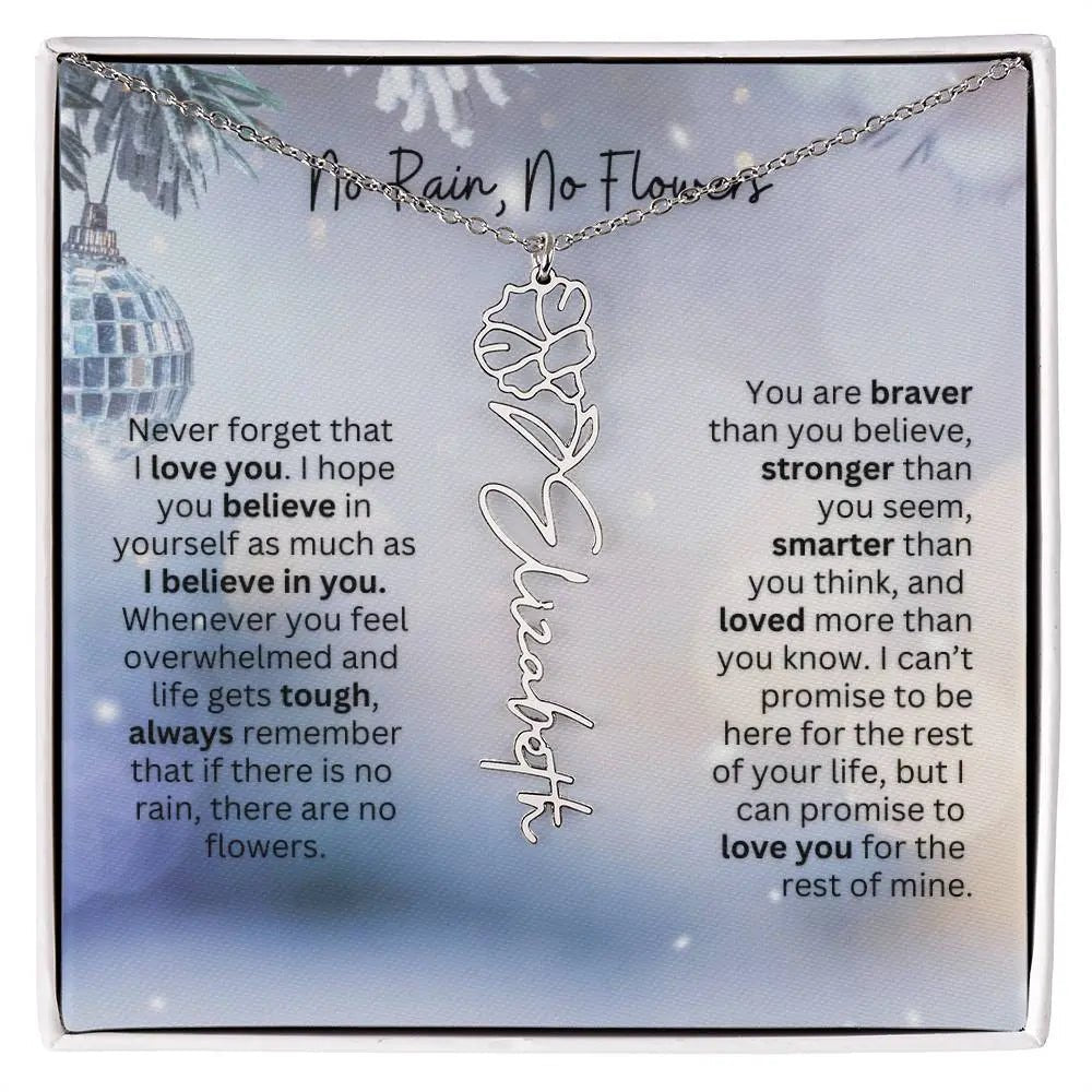 No Rain No Flowers Necklace for Daughter - Holiday Christmas Birth Flower Jewelry Gift 2025 - Ever Trendy Essentials