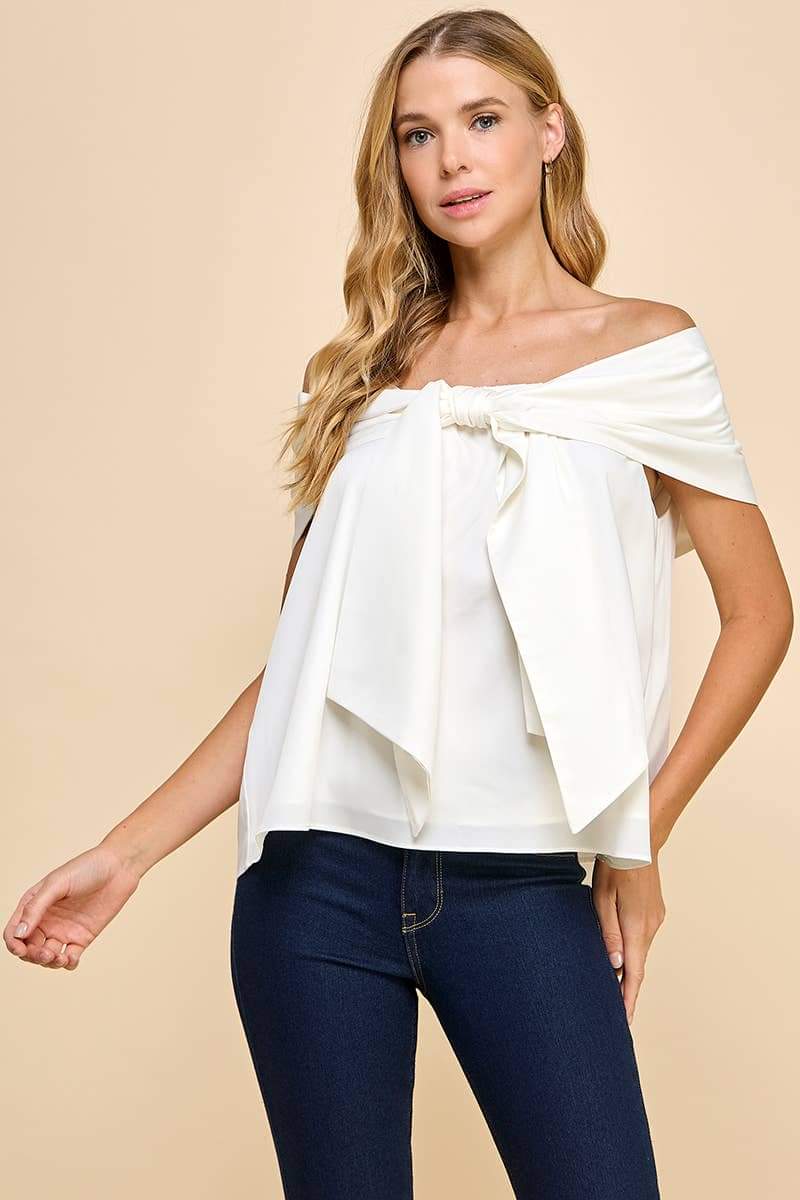 Off The Shoulder Bow Top - Ever Trendy Essentials