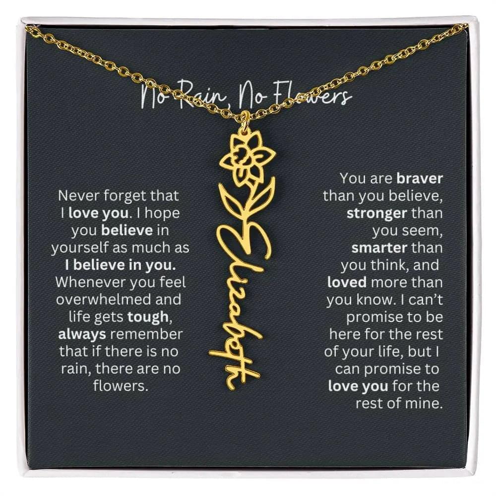 Personalized Flower Name Necklace - Ever Trendy Essentials