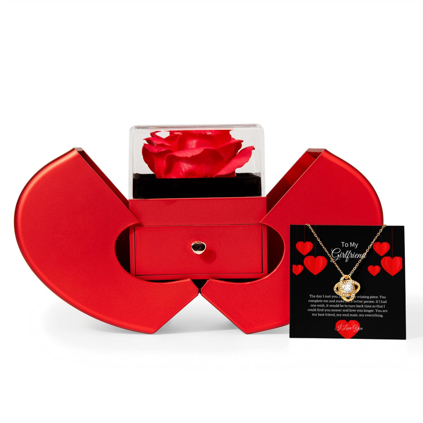 Red Heart Love Knot Necklace for Girlfriend - Ever Trendy Essentials