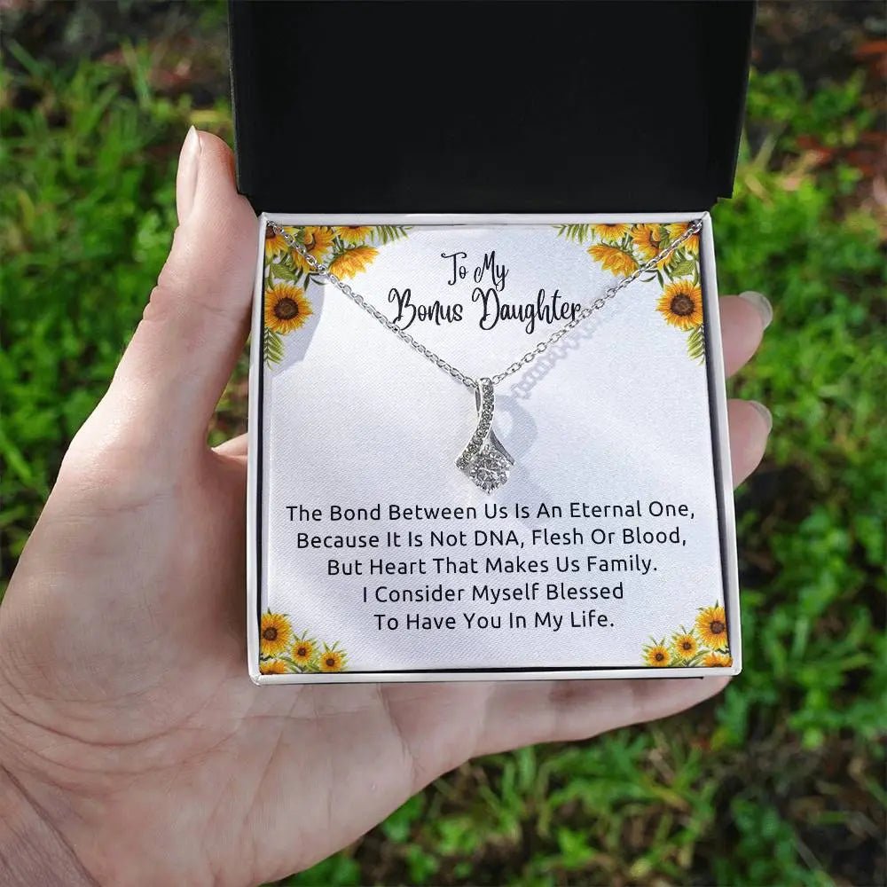 To My Bonus Daughter Necklace, Gift for Bonus Daughter, Step Daughter Birthday - Ever Trendy Essentials