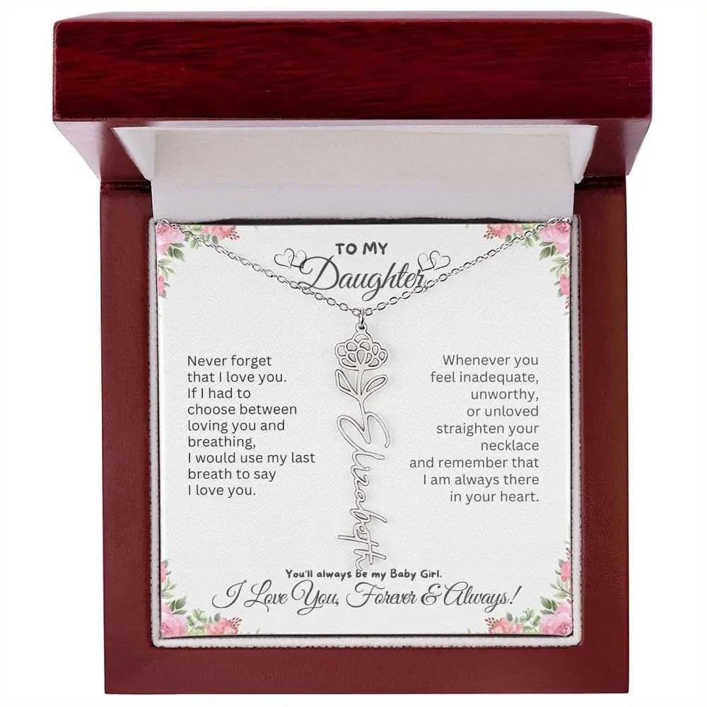 To My Daughter I Birthday Gift I Christmas Present I Birth Necklace I Name Necklace - Ever Trendy Essentials