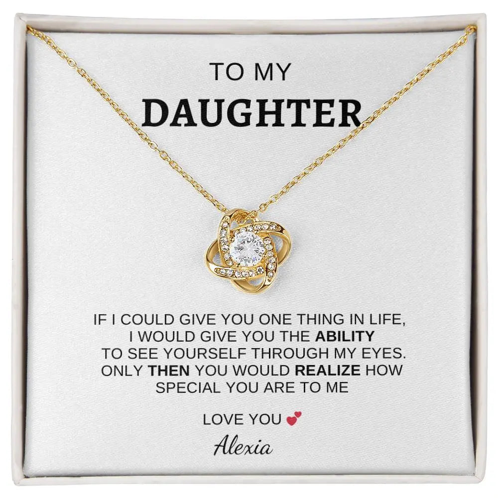 I Love You" Daughter Love Knot Necklace - Ever Trendy Essentials