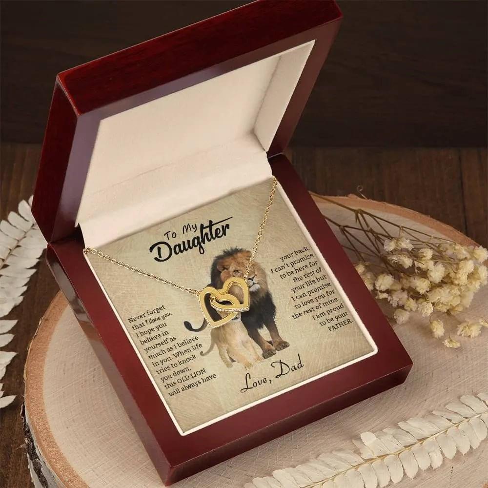 To My Daughter Necklace from Dad - Never forget that I love You, Lion Necklace - Ever Trendy Essentials