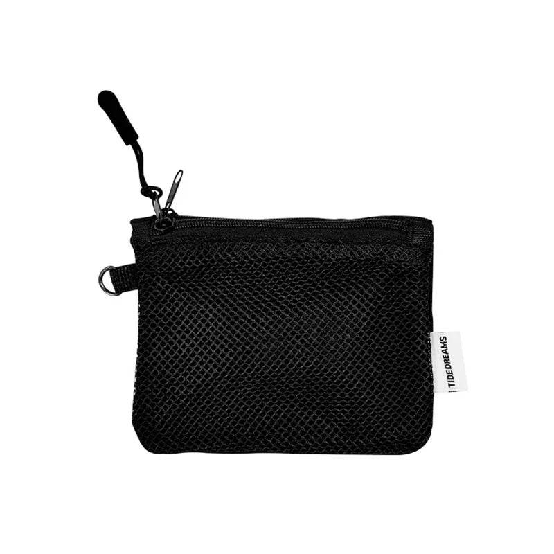 Travel Makeup Storage Bags | New Mesh Coin Purse & Simple Portable Mini Bag (Multi - purpose Square Bag Double - layer Zipper Card Holder) - Ever Trendy Essentials