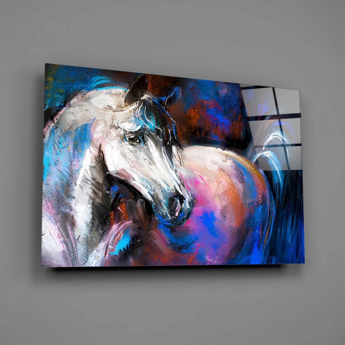 White Horse Glass Wall Art Daughter - Ever Trendy Essentials