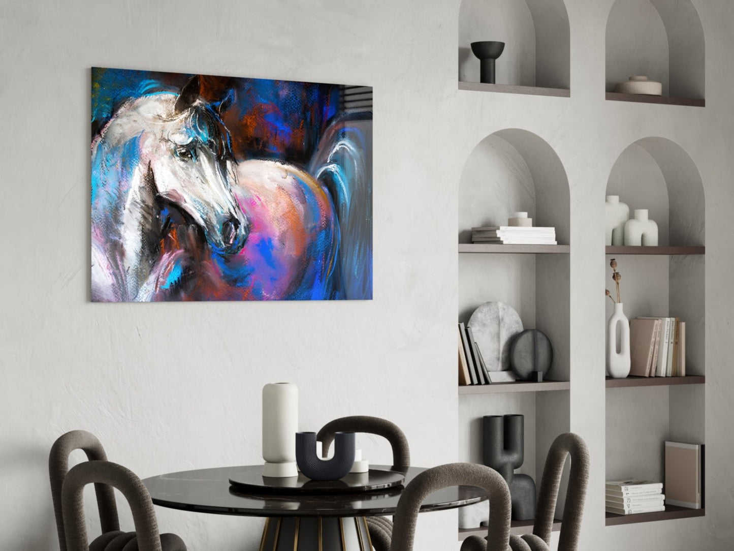 White Horse Glass Wall Art Daughter - Ever Trendy Essentials