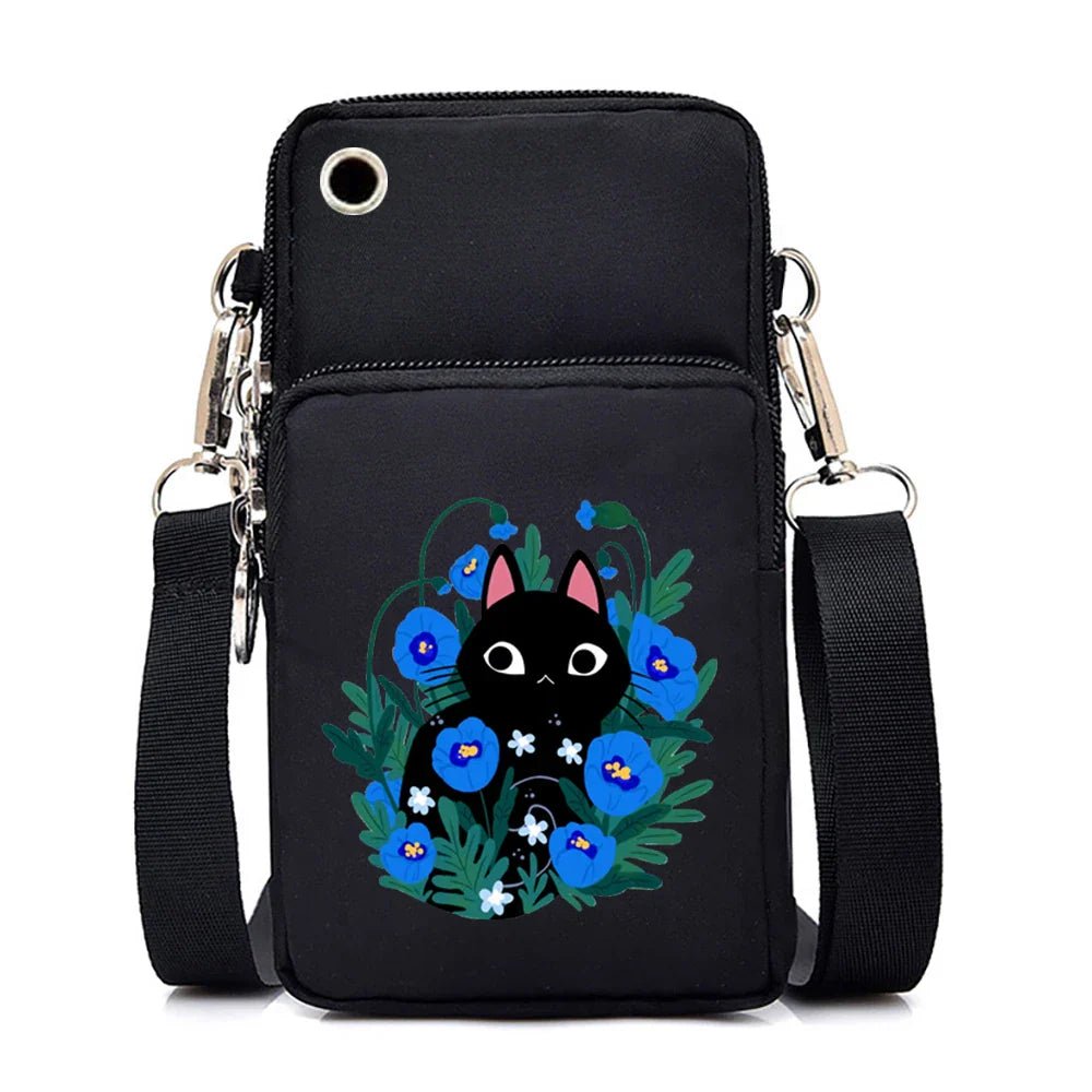 Women's Handbags Black Explosive Coffee Cat Messenger Bags | Female Cartoon Shoulder Bag Purse (Fashion Mobile Phone Crossbody Bags) - Ever Trendy Essentials