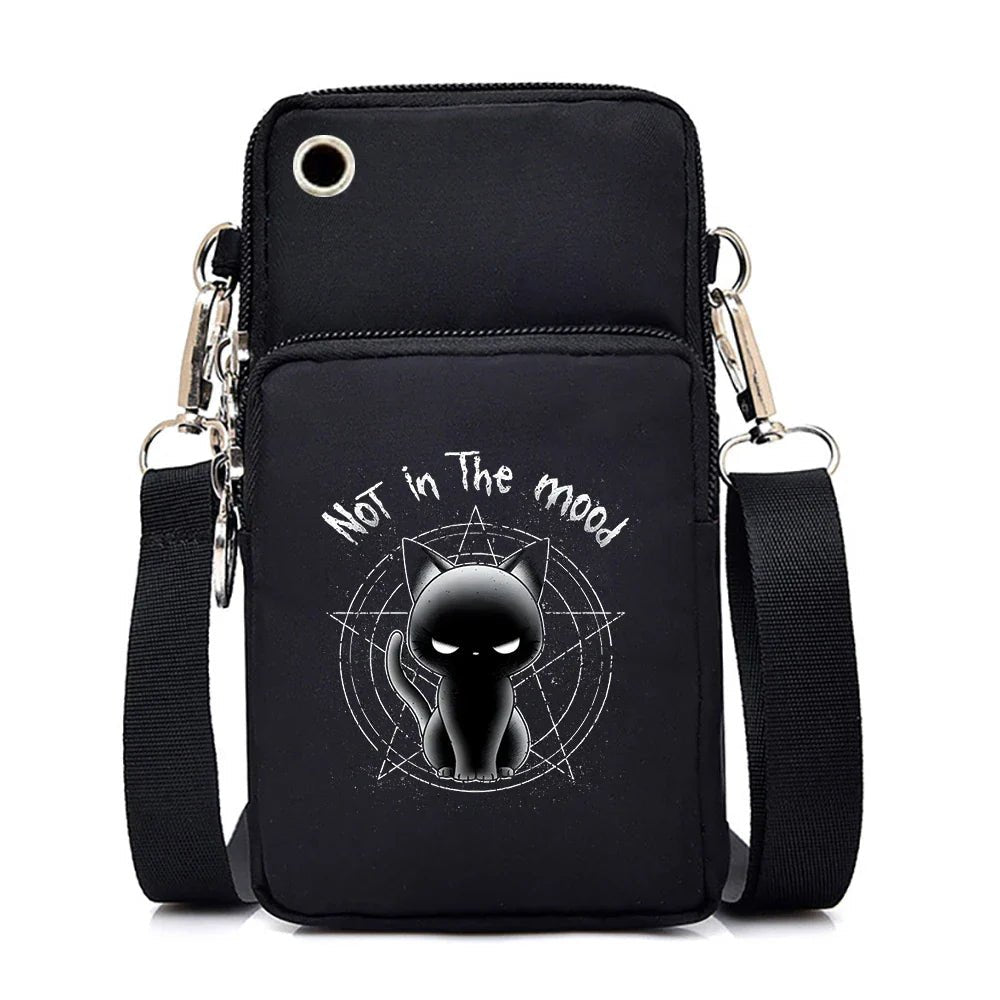 Women's Handbags Black Explosive Coffee Cat Messenger Bags | Female Cartoon Shoulder Bag Purse (Fashion Mobile Phone Crossbody Bags) - Ever Trendy Essentials
