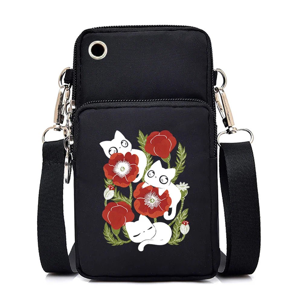 Women's Handbags Black Explosive Coffee Cat Messenger Bags | Female Cartoon Shoulder Bag Purse (Fashion Mobile Phone Crossbody Bags) - Ever Trendy Essentials