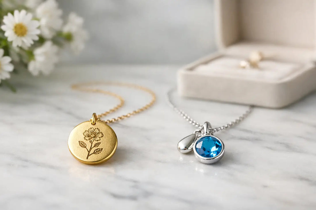 Birth Flower Necklace vs Birthstone