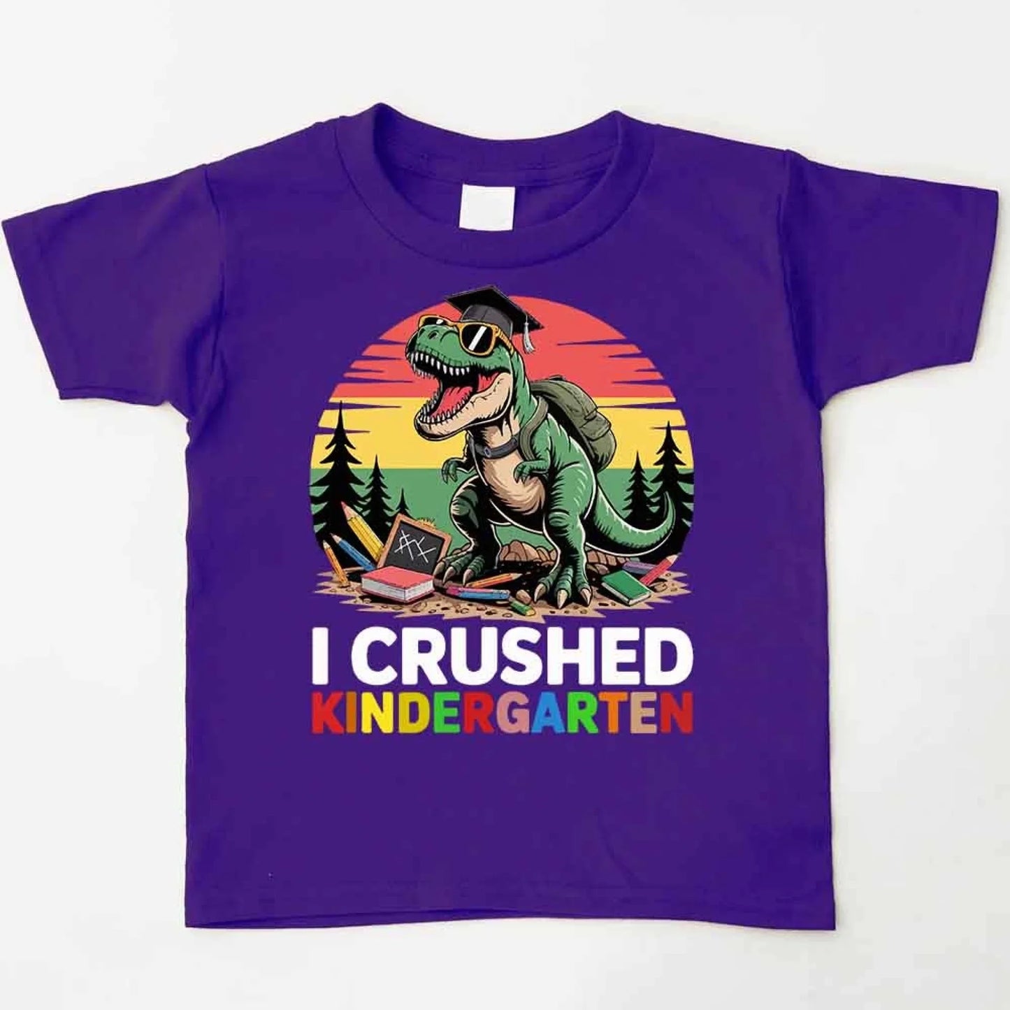 Kids Kindergarten Graduation T-Shirt – Dinosaur T-Rex Design