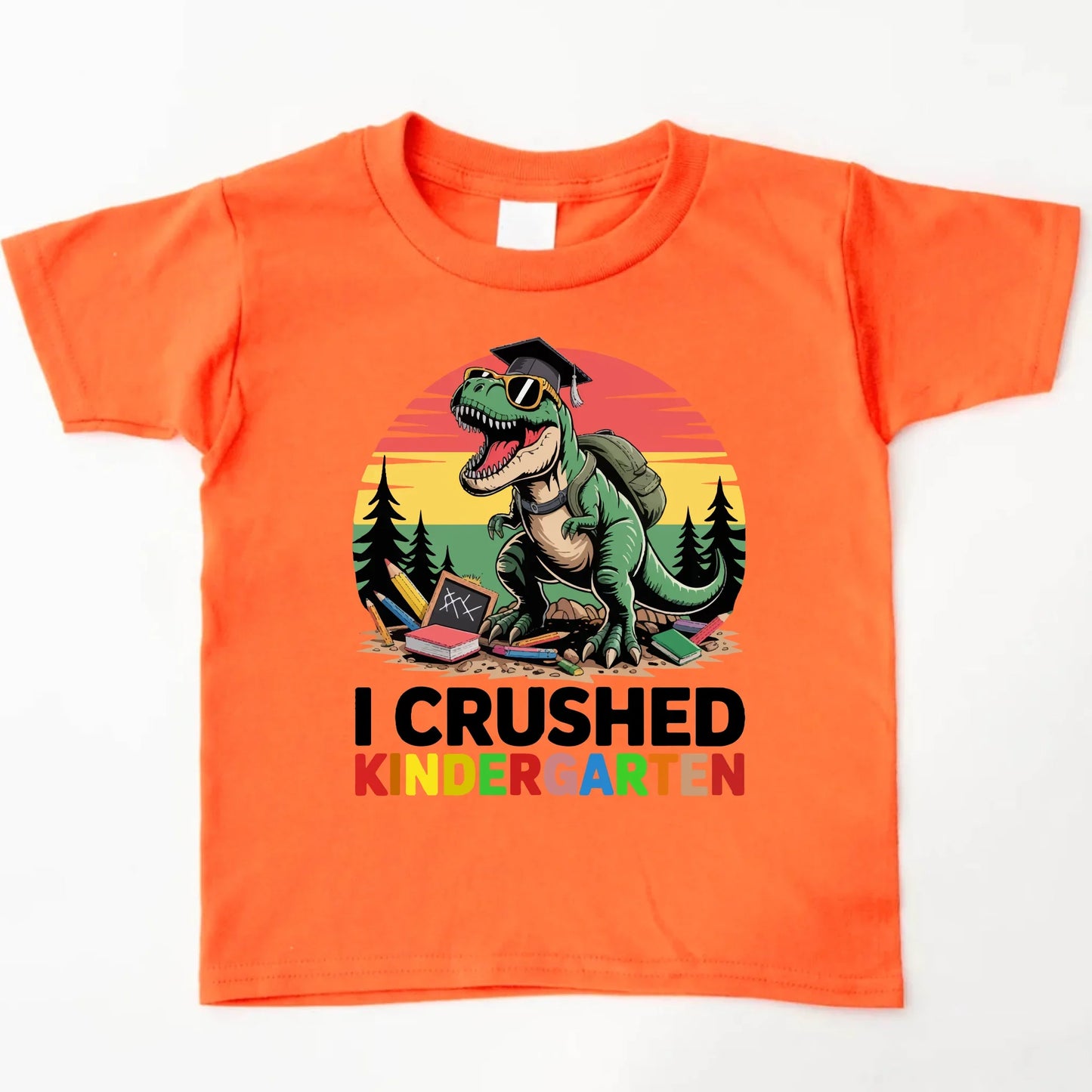 Kids Kindergarten Graduation T-Shirt – Dinosaur T-Rex Design