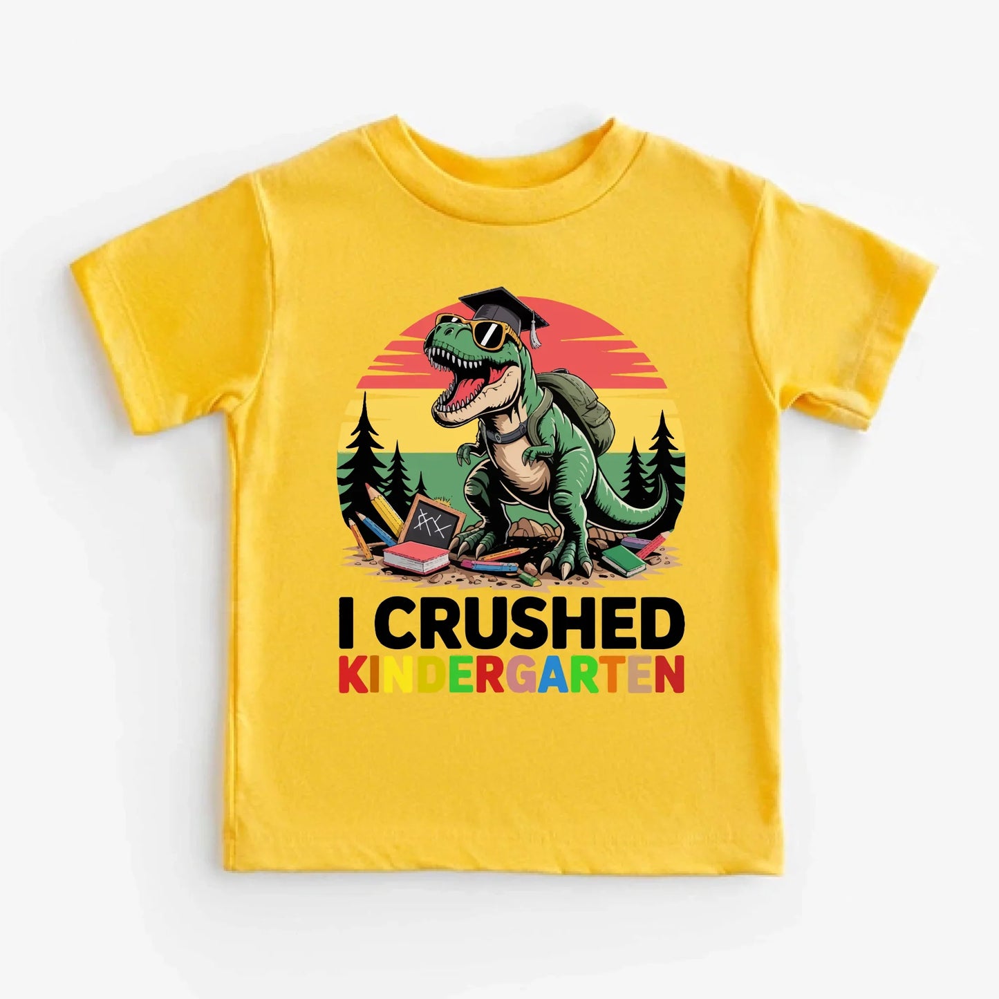 Kids Kindergarten Graduation T-Shirt – Dinosaur T-Rex Design
