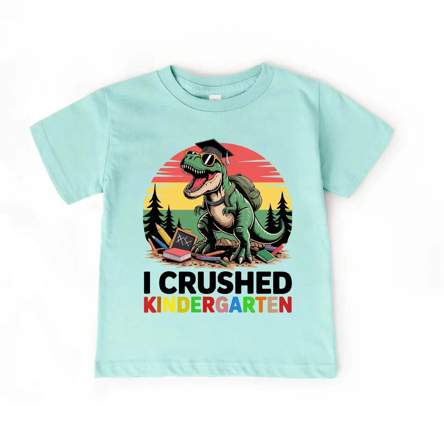 Kids Kindergarten Graduation T-Shirt – Dinosaur T-Rex Design