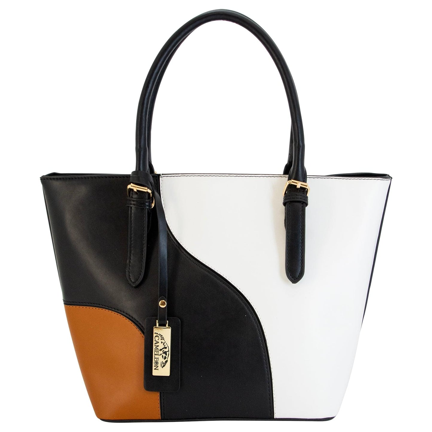 Calico Esme Top-Handle Bag – Black & White Structured Handbag