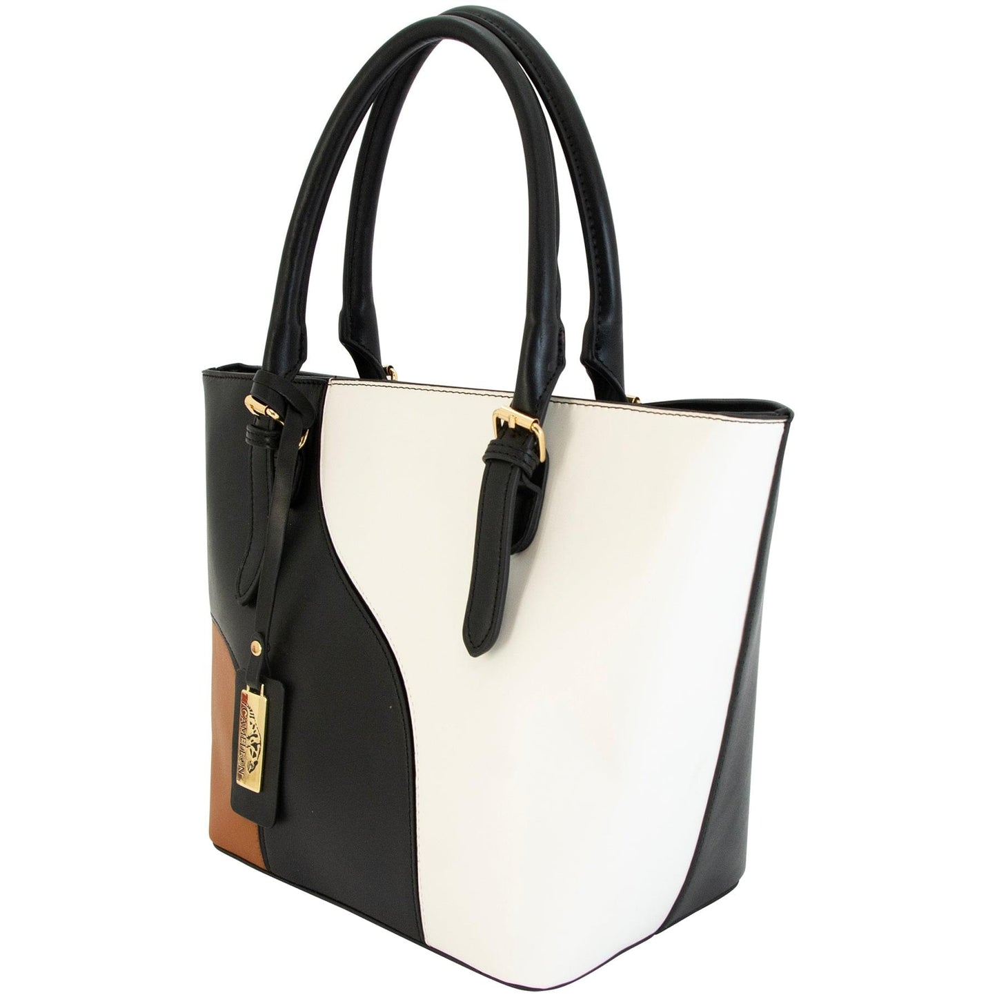 Calico Esme Top-Handle Bag – Black & White Structured Handbag
