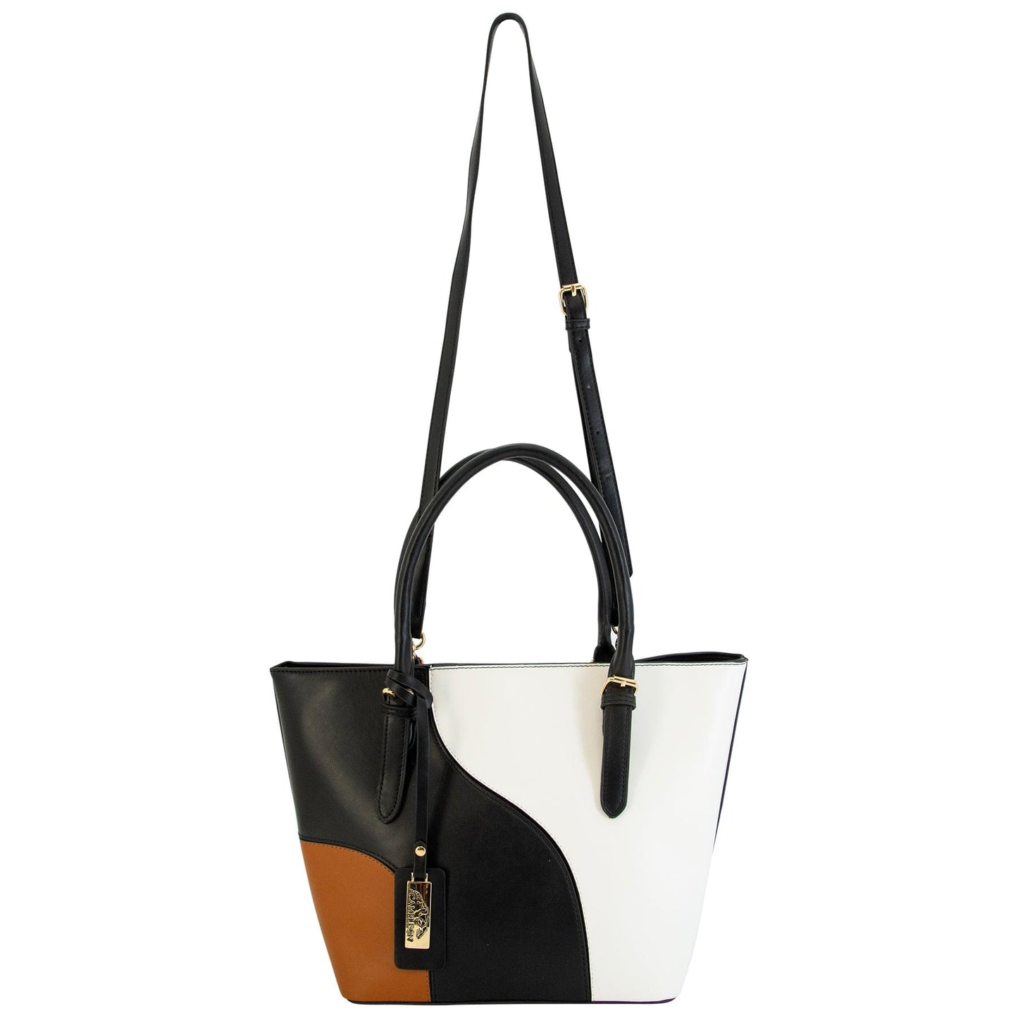 Calico Esme Top-Handle Bag – Black & White Structured Handbag