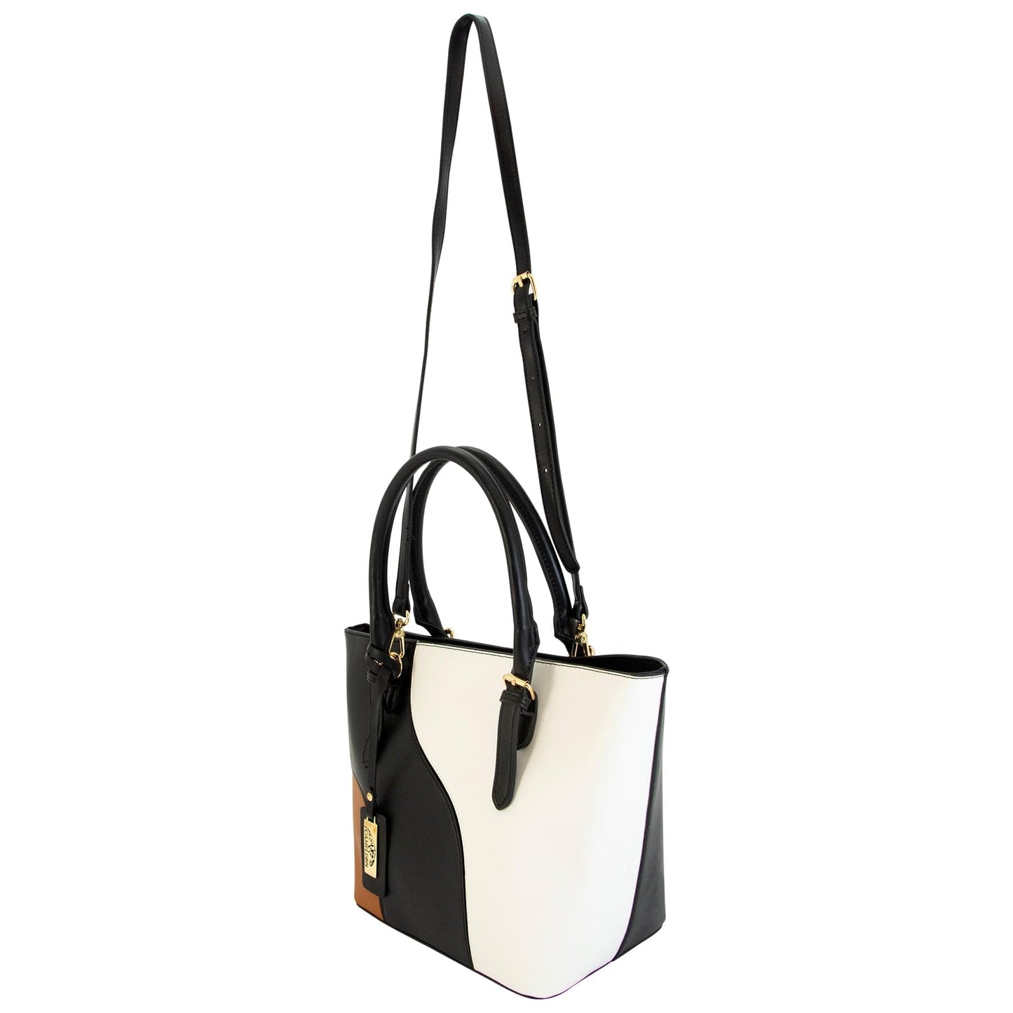 Calico Esme Top-Handle Bag – Black & White Structured Handbag