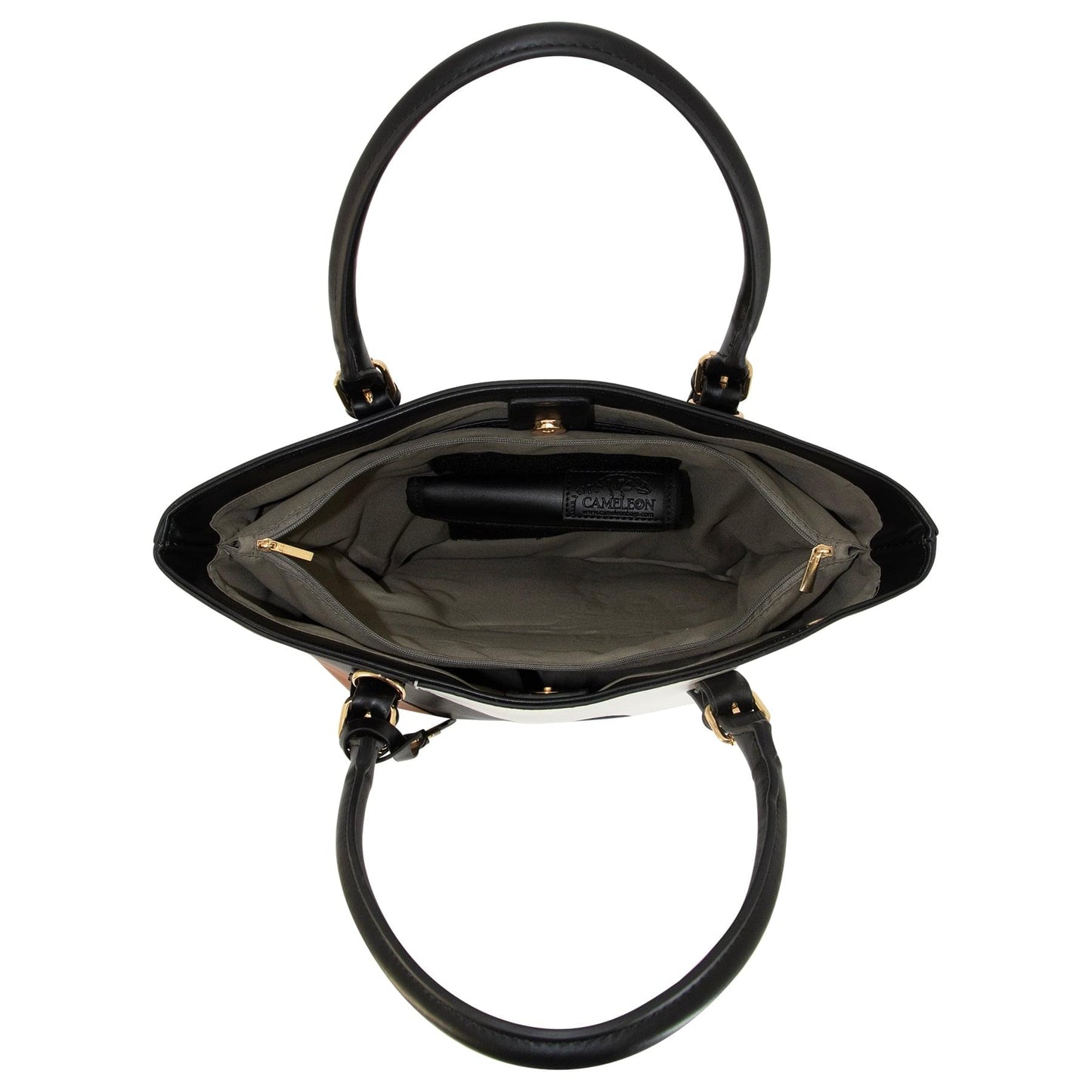 Calico Esme Top-Handle Bag – Black & White Structured Handbag