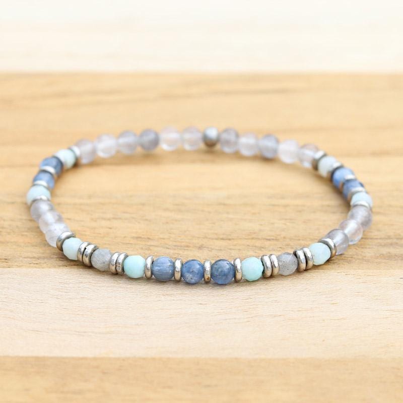 "Calm" Kyanite, Quartz & Amazonite Delicate Bracelet