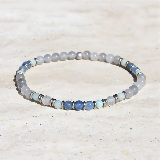 "Calm" Kyanite, Quartz & Amazonite Delicate Bracelet