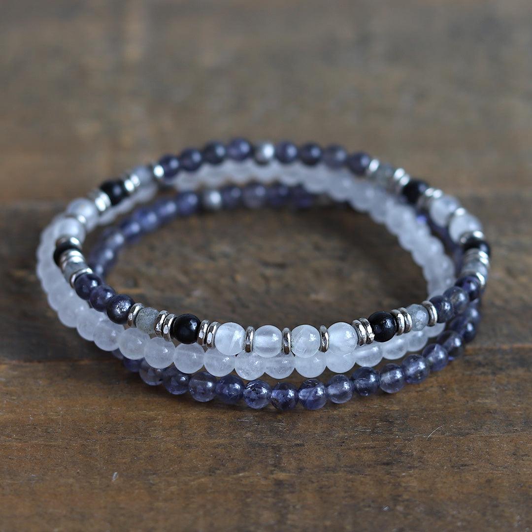 "Miracles" Selenite and Shungite Delicate Bracelet Set