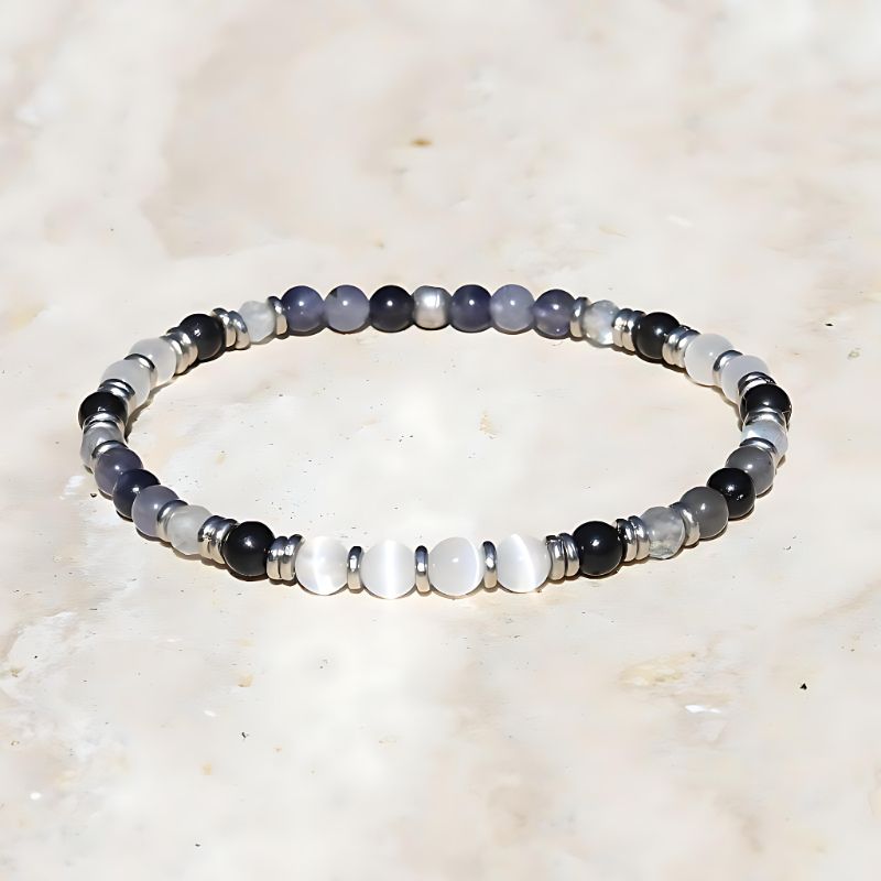 "Miracles" Selenite and Shungite Delicate Bracelet