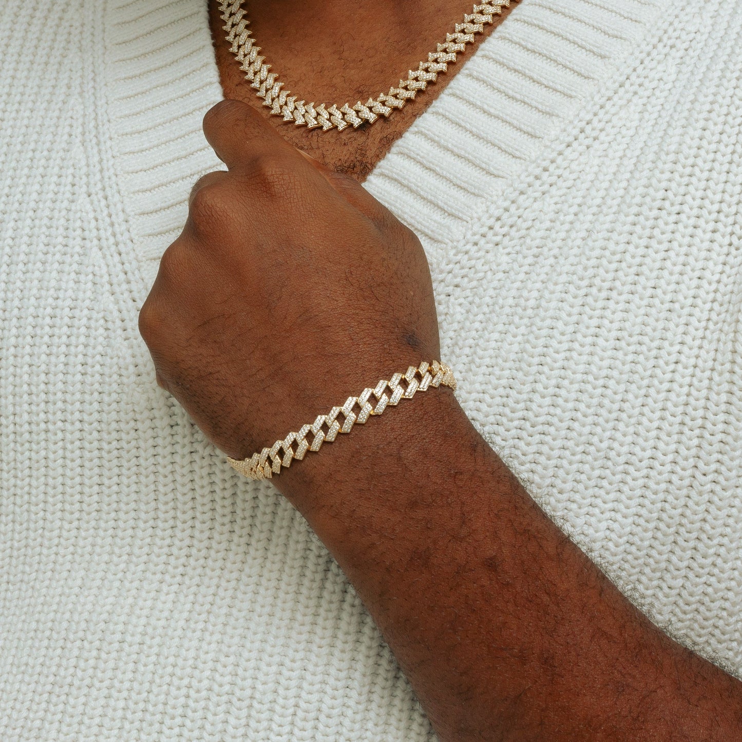 Men's Iced Spiked Cuban Bracelet