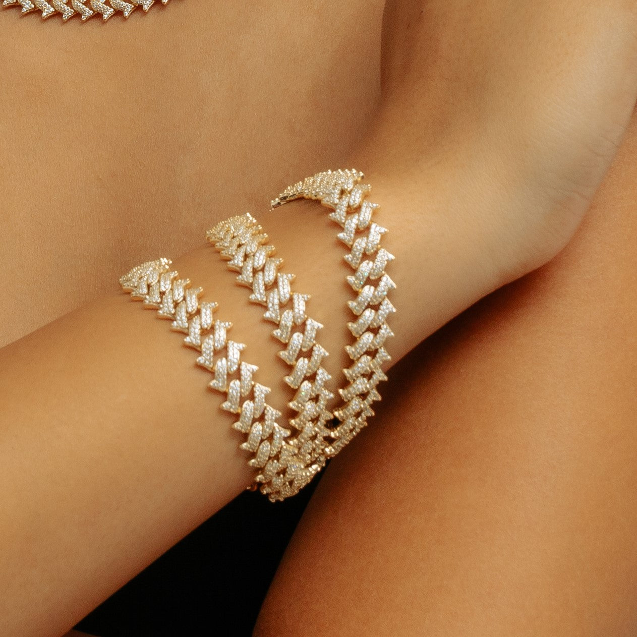 Iced Spiked Cuban Bracelet