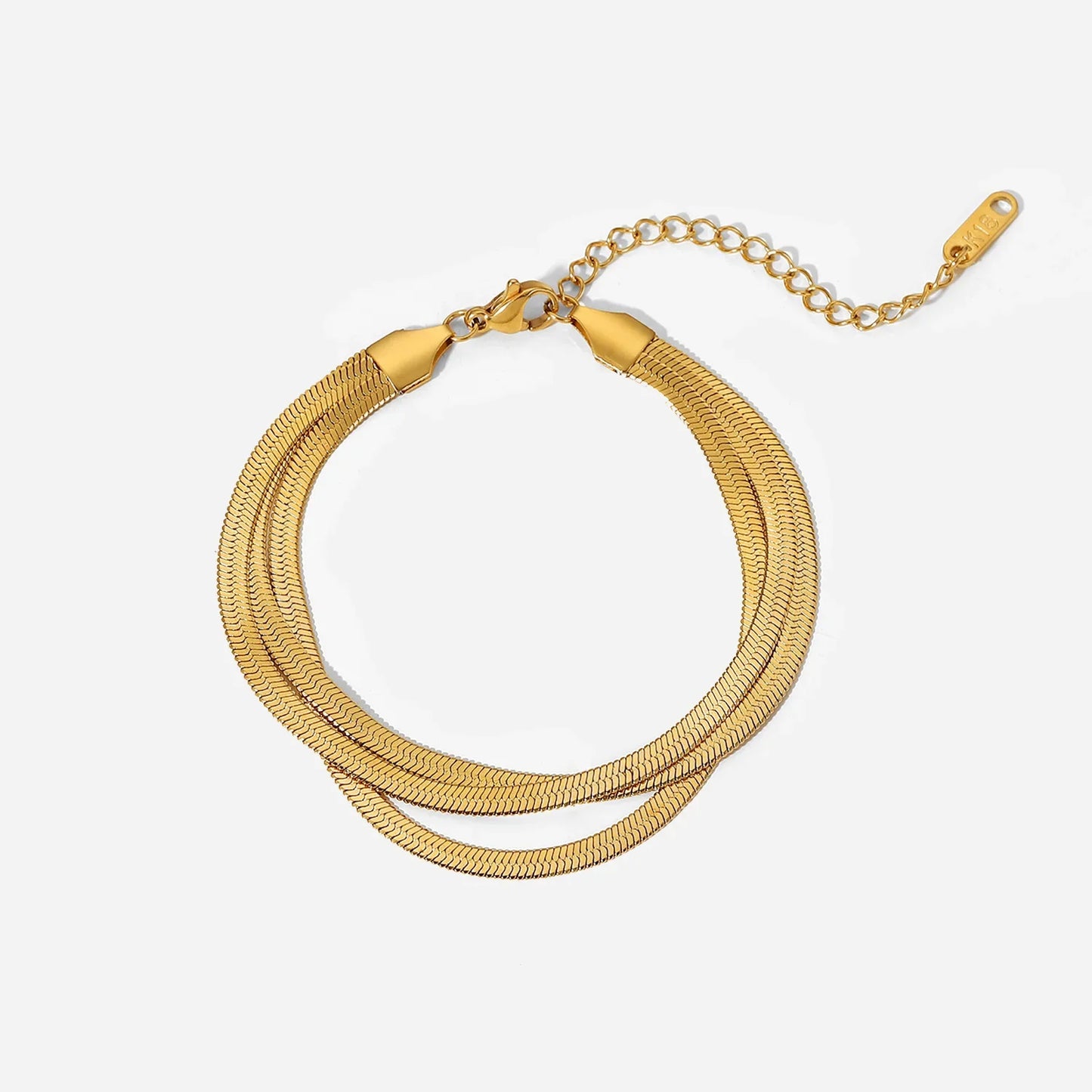 18K Three Layer Snake Bracelet