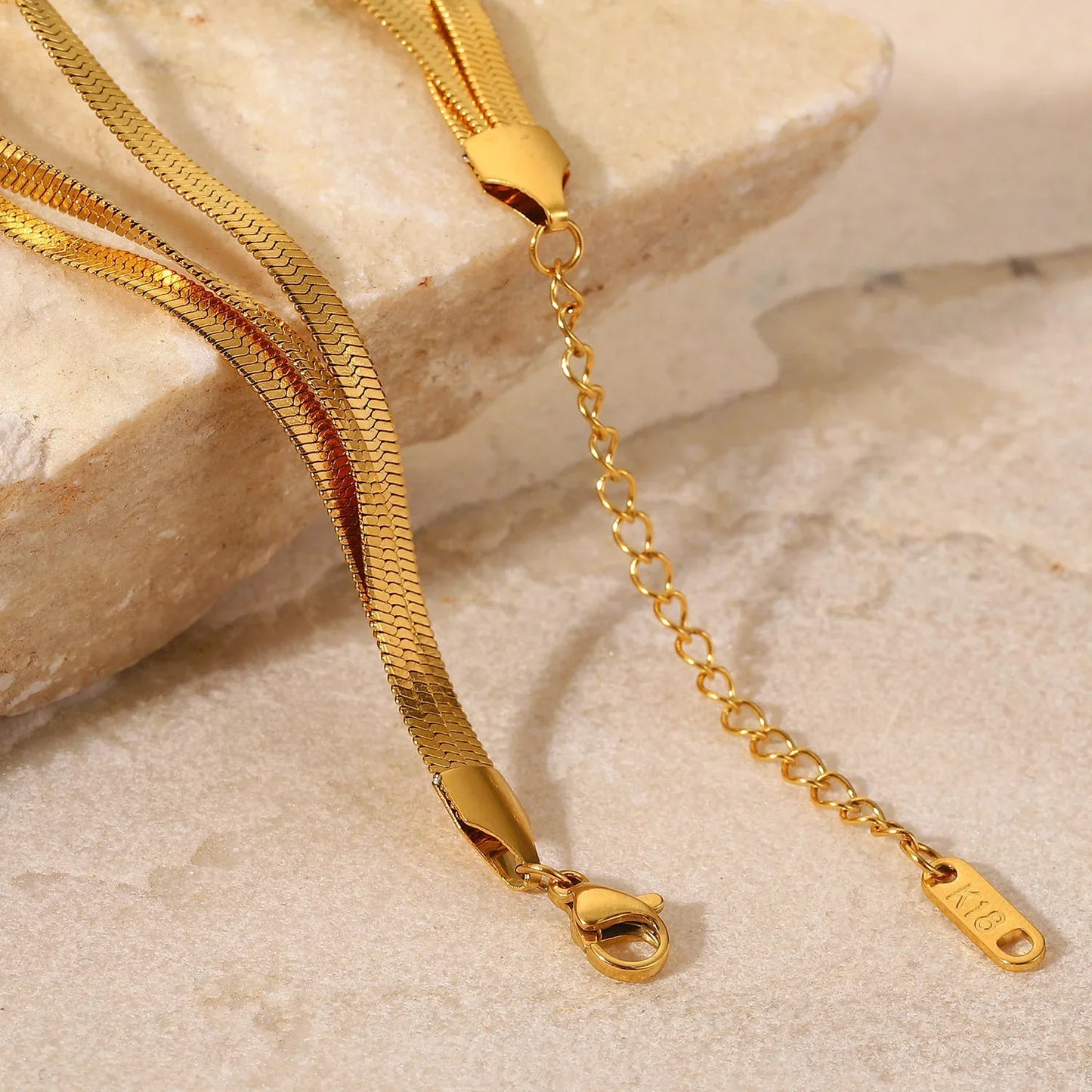 18K Three Layer Snake Bracelet