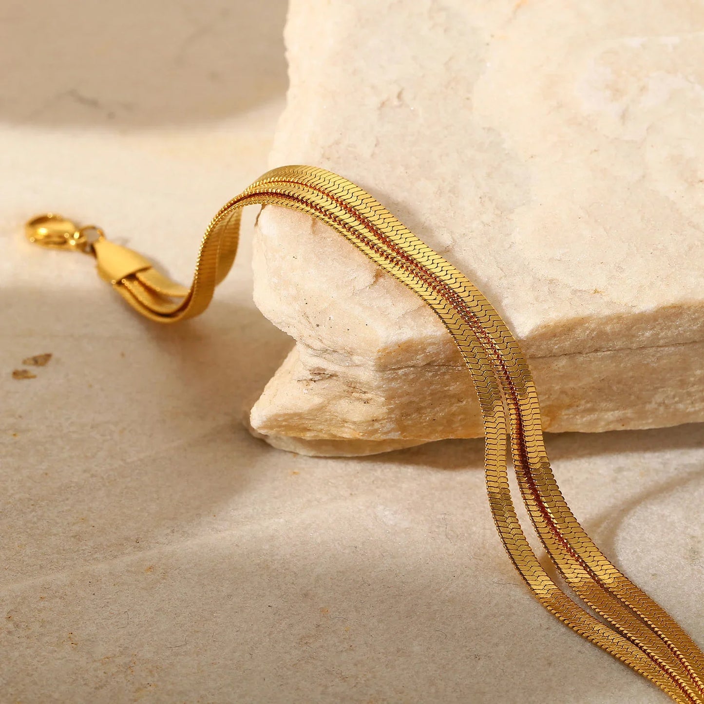 18K Three Layer Snake Bracelet