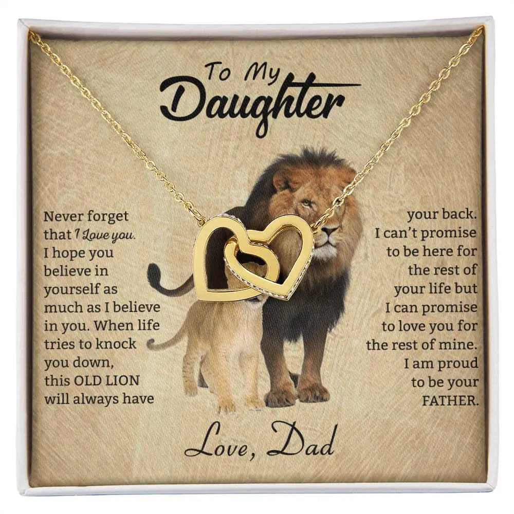 To My Daughter Necklace from Dad - Never forget that I love You, Lion Necklace ShineOn Fulfillment