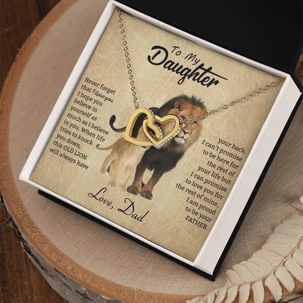 To My Daughter Necklace from Dad - Never forget that I love You, Lion Necklace ShineOn Fulfillment