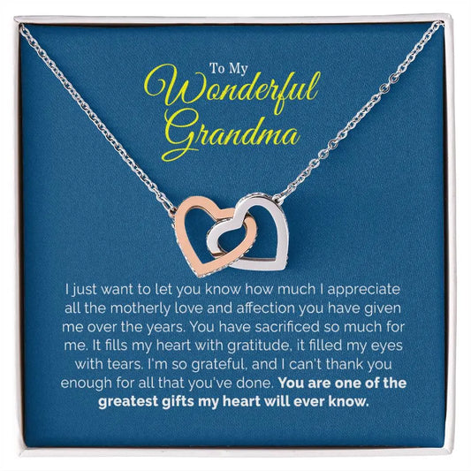 To My Wonderful Grandma | Interlocking Hearts necklace - Ever Trendy Essentials