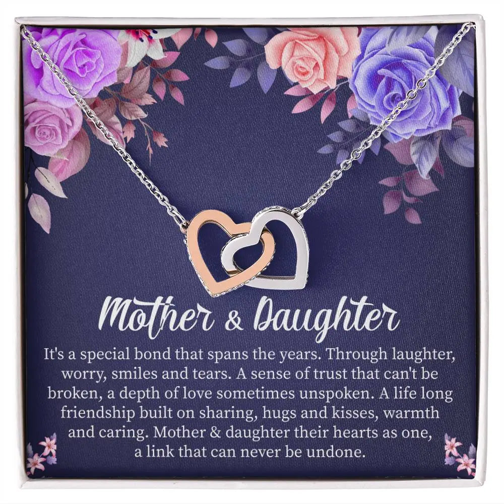 Mother Daughter I Necklace with Message Card and Gift Box - Ever Trendy Essentials