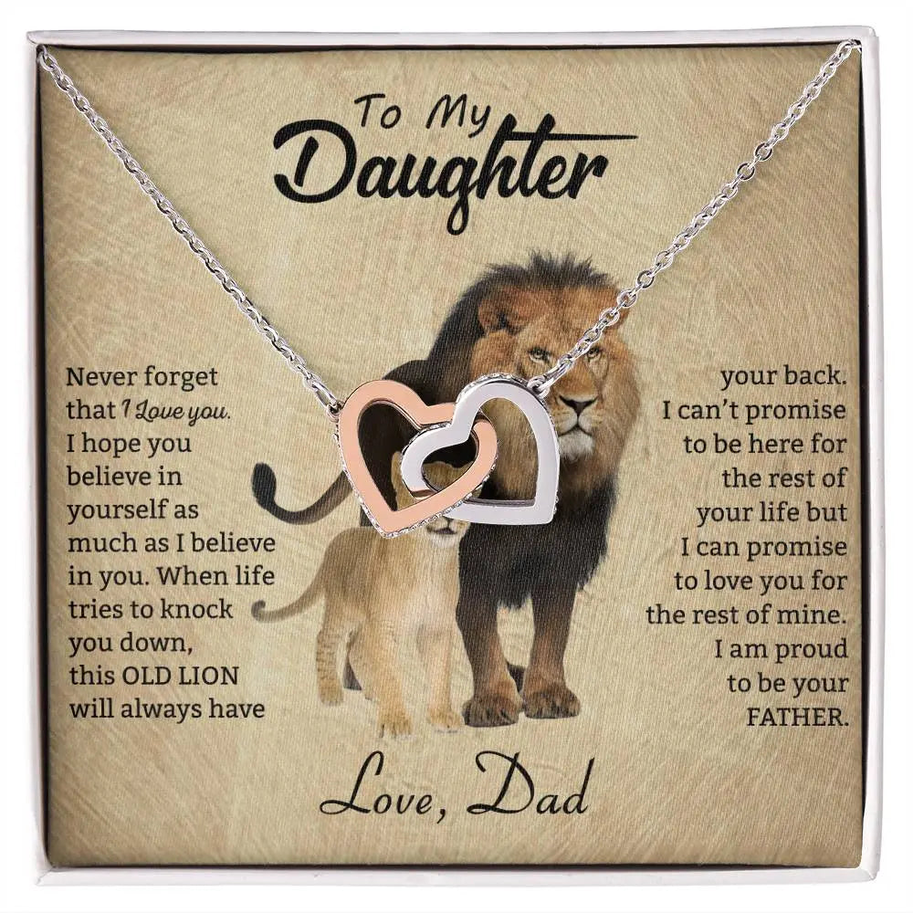 To My Daughter Necklace from Dad - Never forget that I love You, Lion Necklace ShineOn Fulfillment