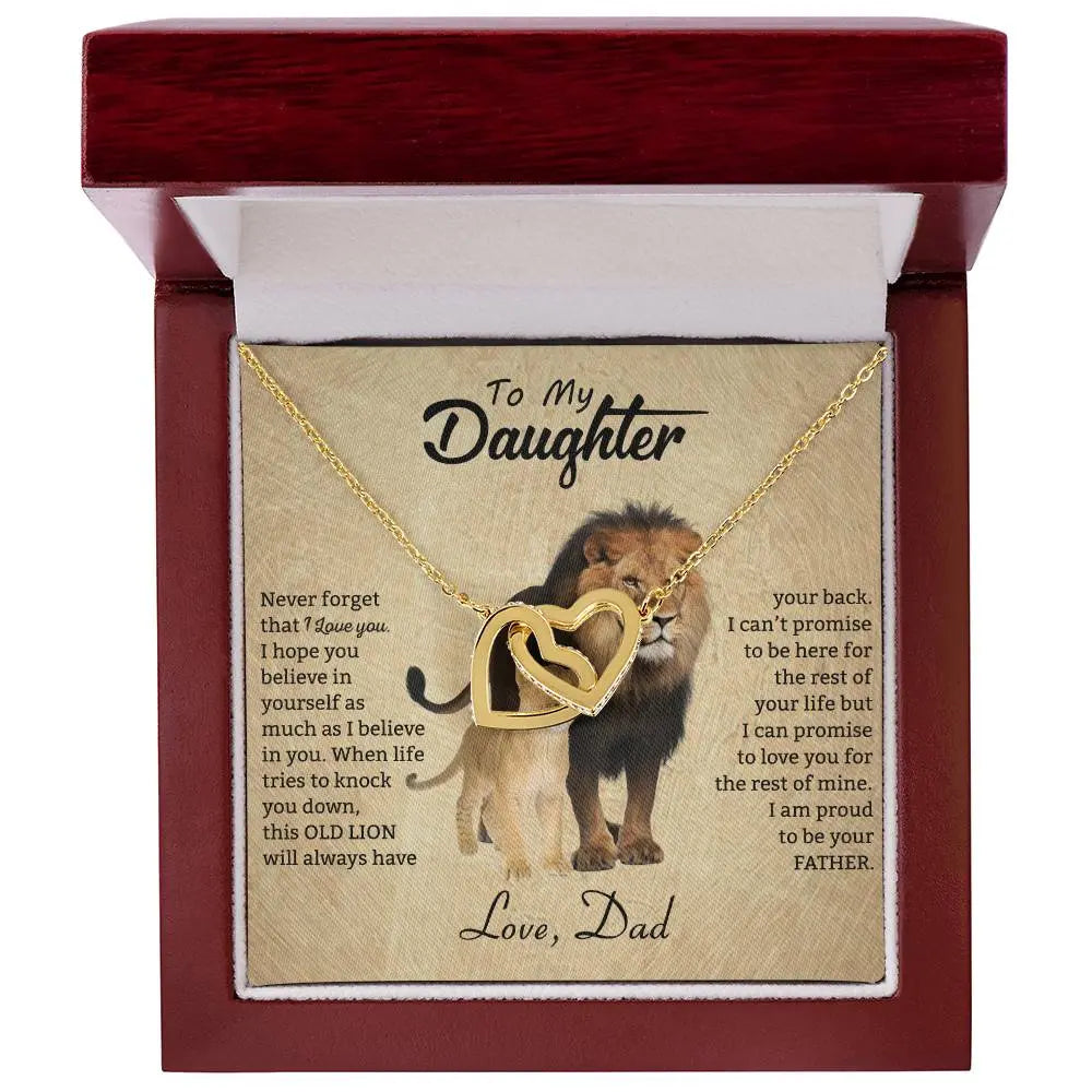 To My Daughter Necklace from Dad - Never forget that I love You, Lion Necklace ShineOn Fulfillment